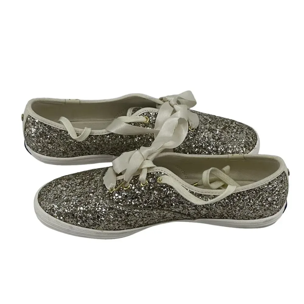 Keds X Kate Spade New York Glitter Sneakers Stylish Comfy Glam Chic Size 7.5 - Picture 5 of 10